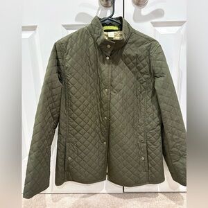 Olive Green Quilted Coat Size M Sigrid Olsen